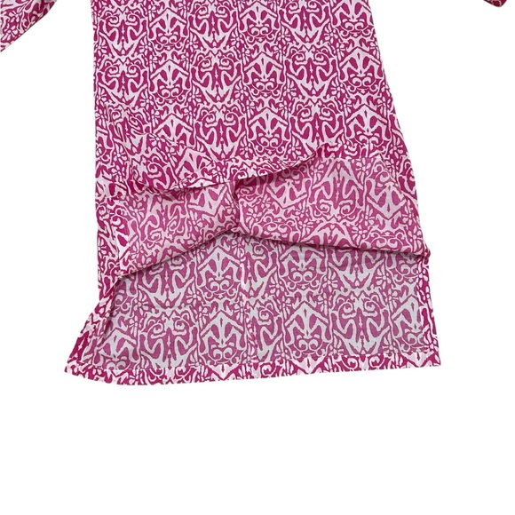 Rockflowerpaper Pink & white 3/4 Sleeve tunic cotton lightweight dress medium - Picture 9 of 11